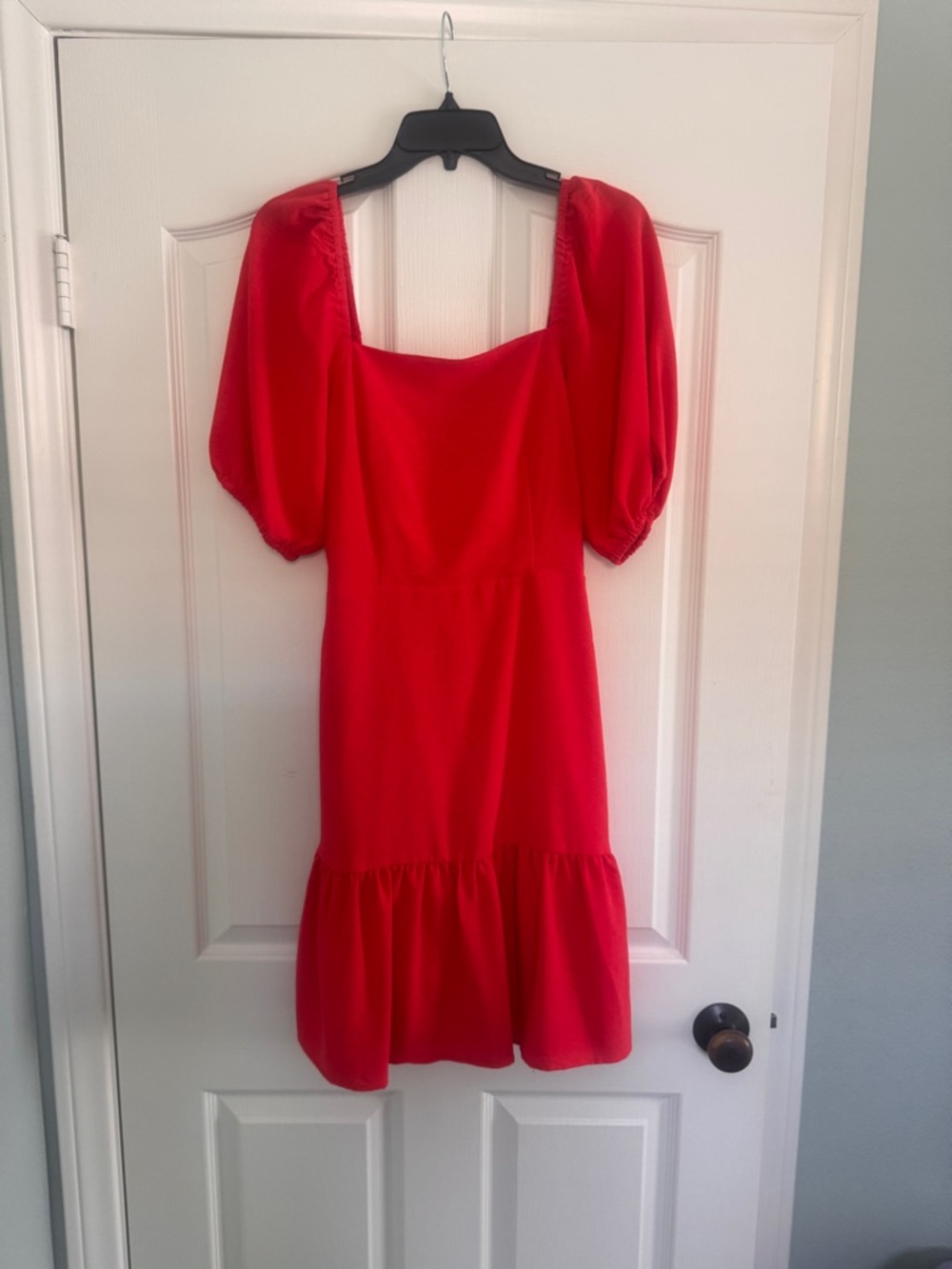 Vero Moda Red Puff-Sleeve Mini Dress